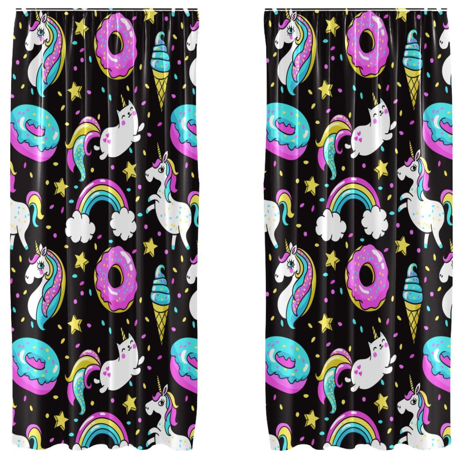 Rideaux occultants chambre pour nuit paisible enfant licorne arc-en-ciel