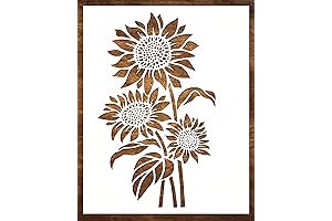 DLY LIFESTYLE Large Sunflower Stencils for Painting (12x15 Inches) - Extra Large...