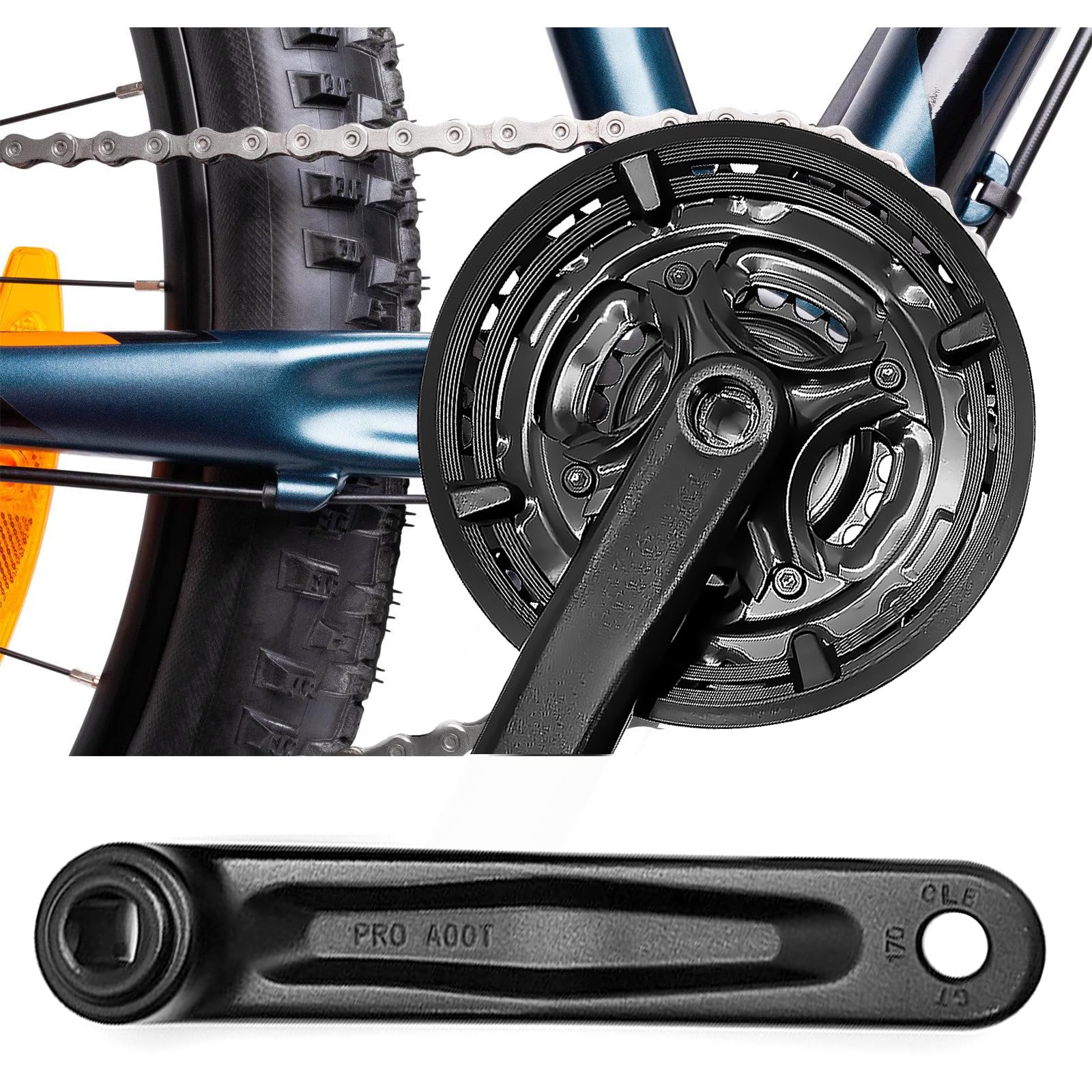 Guarnitura Bici, Pedivella Bici Pedivella Bici 170mm, Pedivella Sinistra Per Bici In Lega Di Alluminio Single Speed Guarnitura Per Bici Da Strada, Mountain Bike, Bicicletta (foro