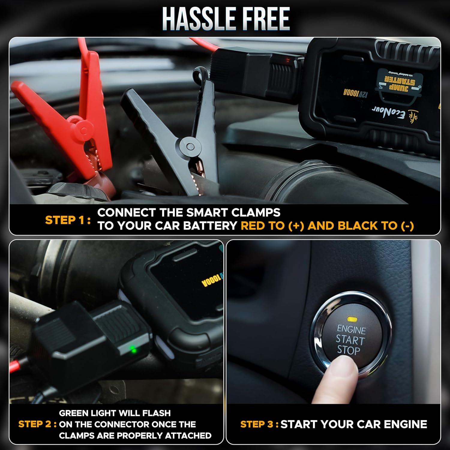 EcoNour Jump Starter Showdown: 1600A Peak, LED Light, & Diesel Compatibility (When the Roads Run Cold)