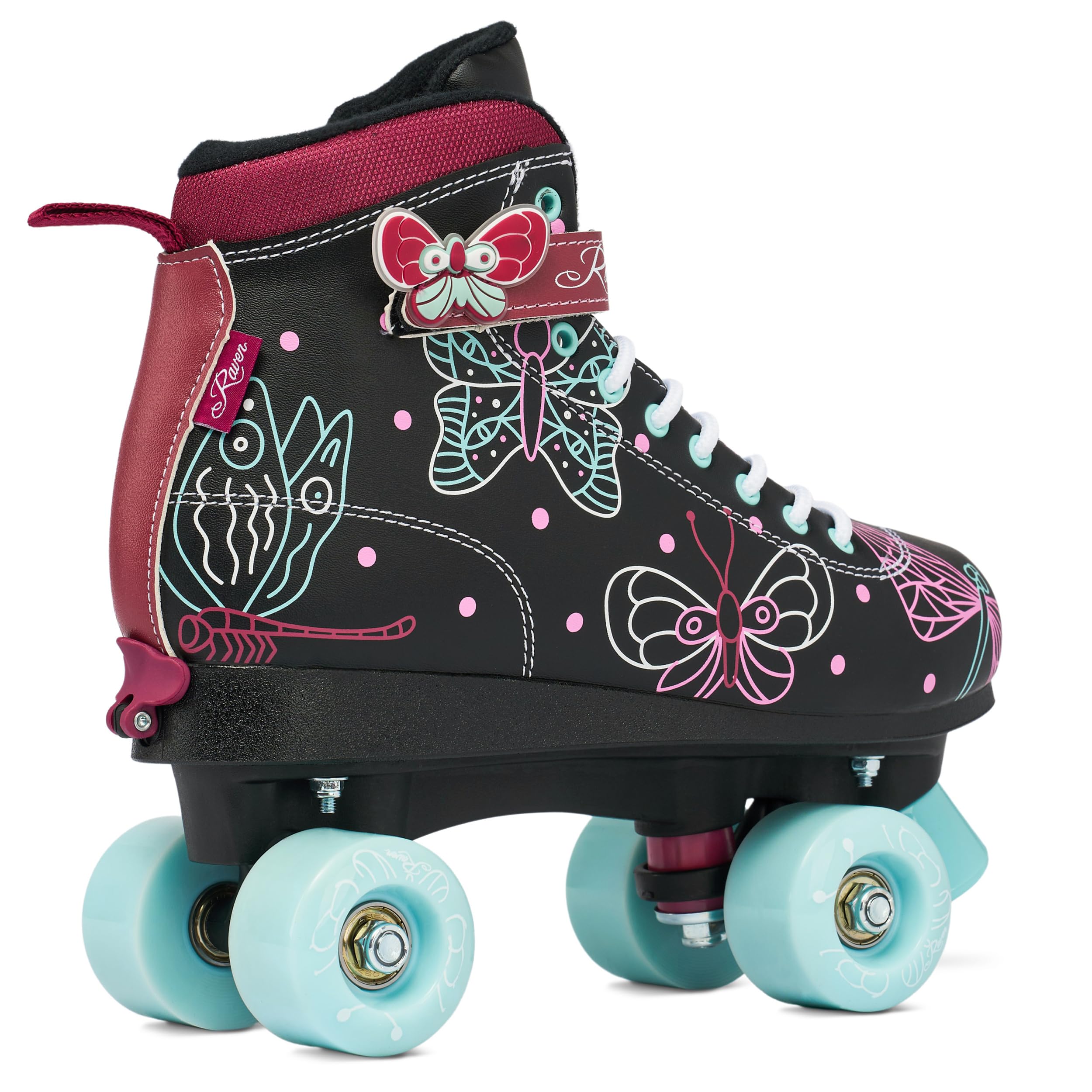 Patins a roulettes Amelia du 31 au 34 Adulte Enfant Noir Mixte Taille Ajustable Femme Fille Roller Quad