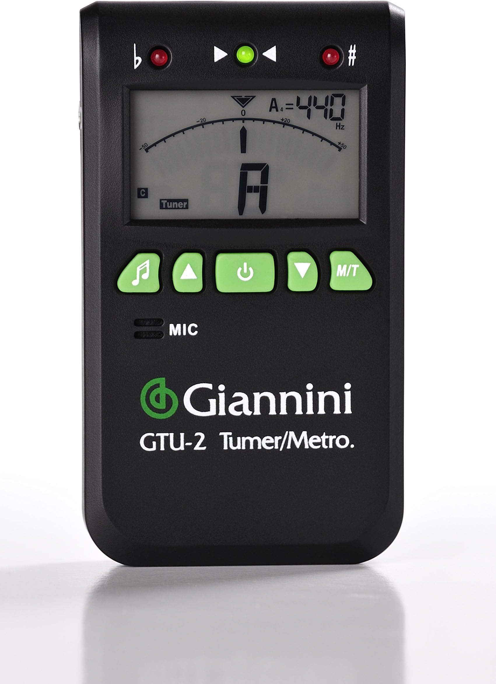 Giannini GTU-2 Digital Chromatic Tuner for Stringed Instruments with Internal Mic, Contact Clip and Cable