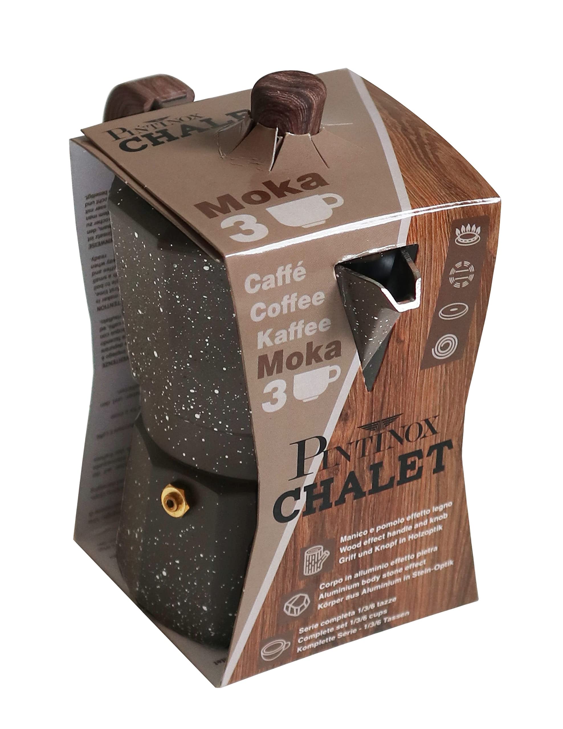 PINTINOX Moka Nature 3 cups : Amazon.co.uk: Home & Kitchen