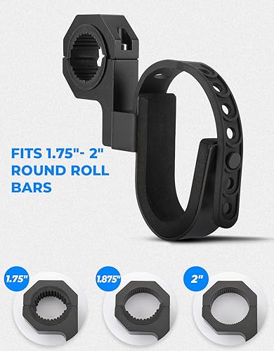 Miniatura 10 de kemimoto UTV - Soporte para armas de 2 juegos, barra enrollable UTV soporte para pistola de montaje en pala para barras de rollo de 1.75 a 2