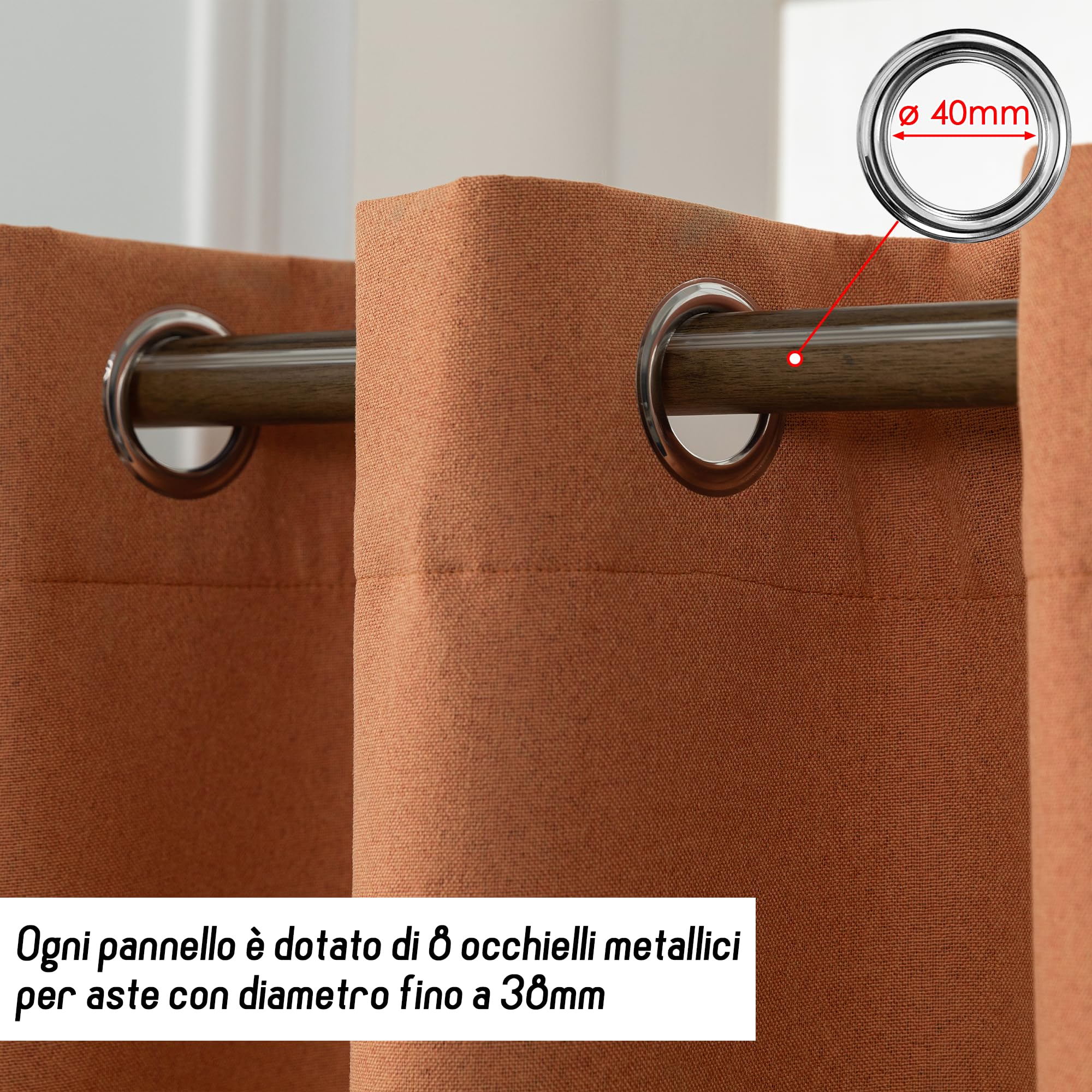 GIRASOLE HOME Barbados Thermo-Vorhang, 100 % blickdicht, mit Ösen