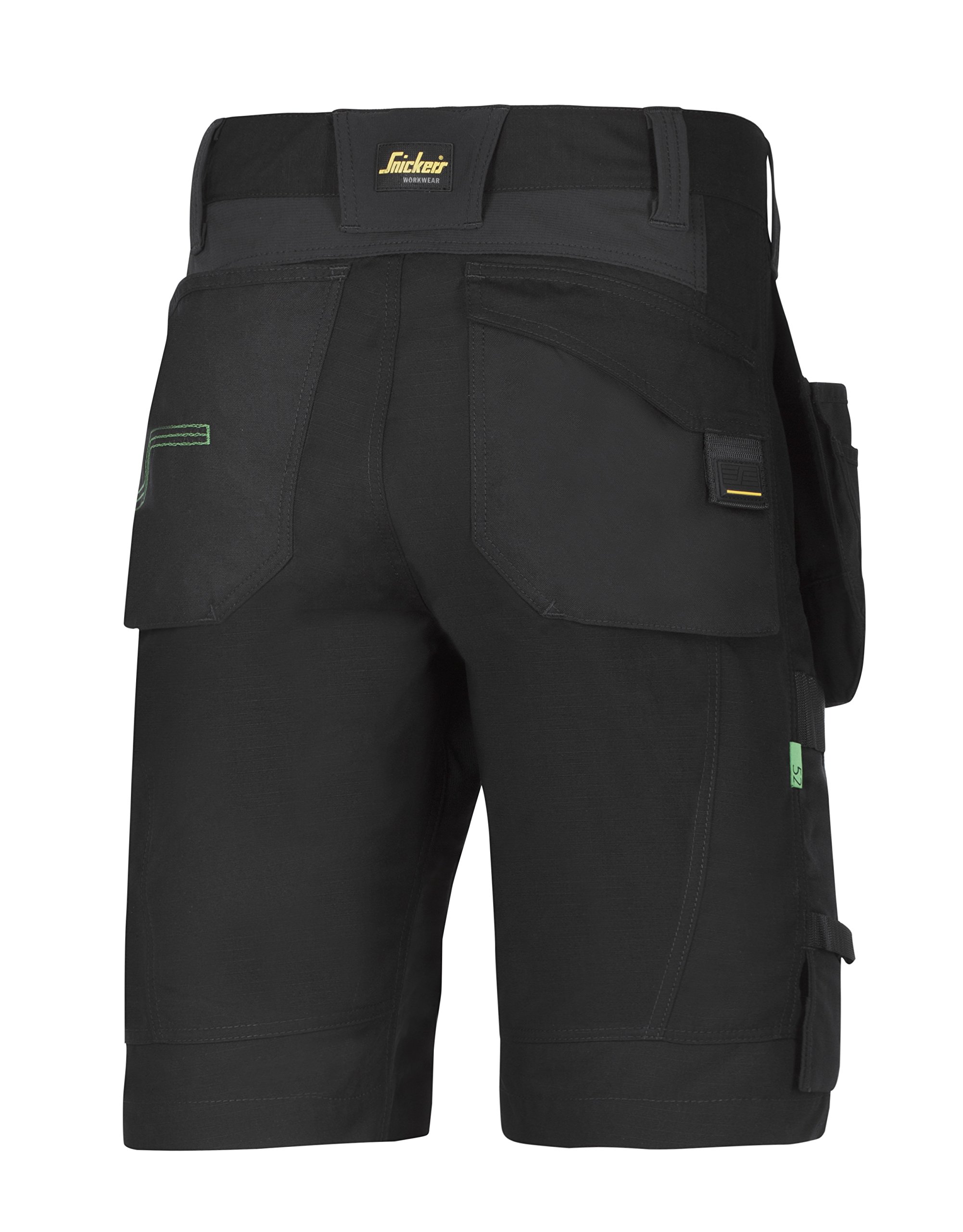 Snickers Workwear 6904 FlexiWork Arbeitsshorts mit Holstertaschen, 1 Stück, 54, schwarz, 69040404054
