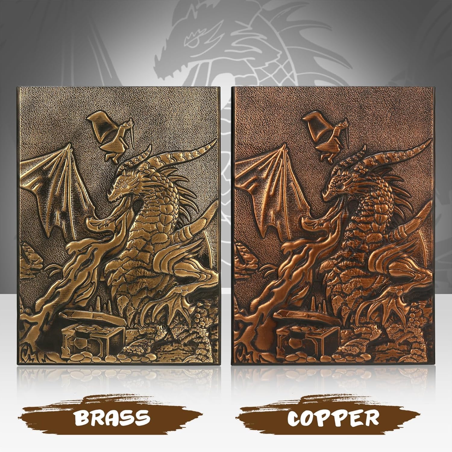 LIEFY DND DM Screen – D&D Dungeon and Dragons – Schermo da gioco in ecopelle 3D goffrata con motivo drago e 4 pannelli con tasche – Regalo DND – Accessori DND (Copper)
