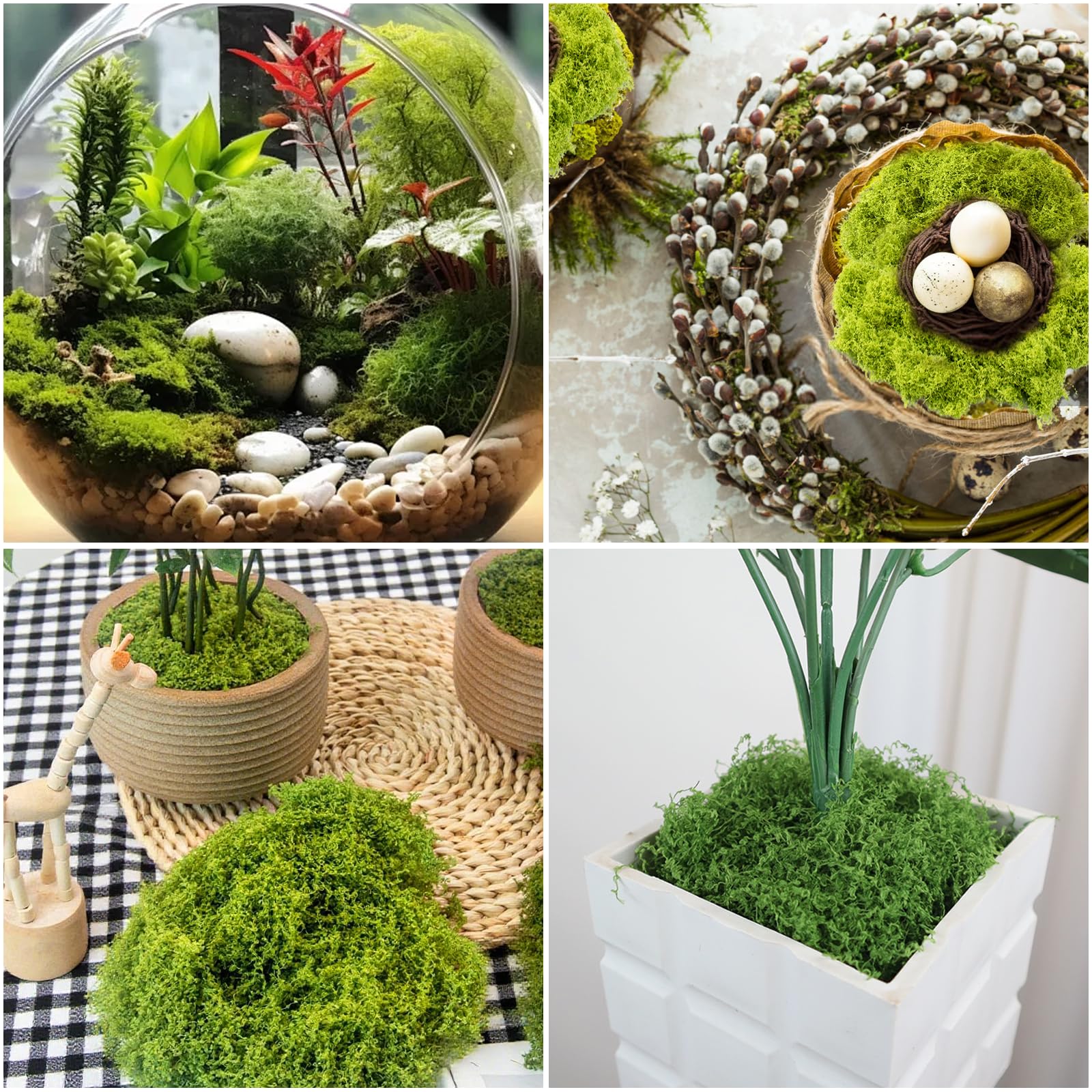 Muschio Artificiale 200 G Per Decorazioni Fai Da Te | Realistico Per Terrari, Modellismo, Acquario - 4