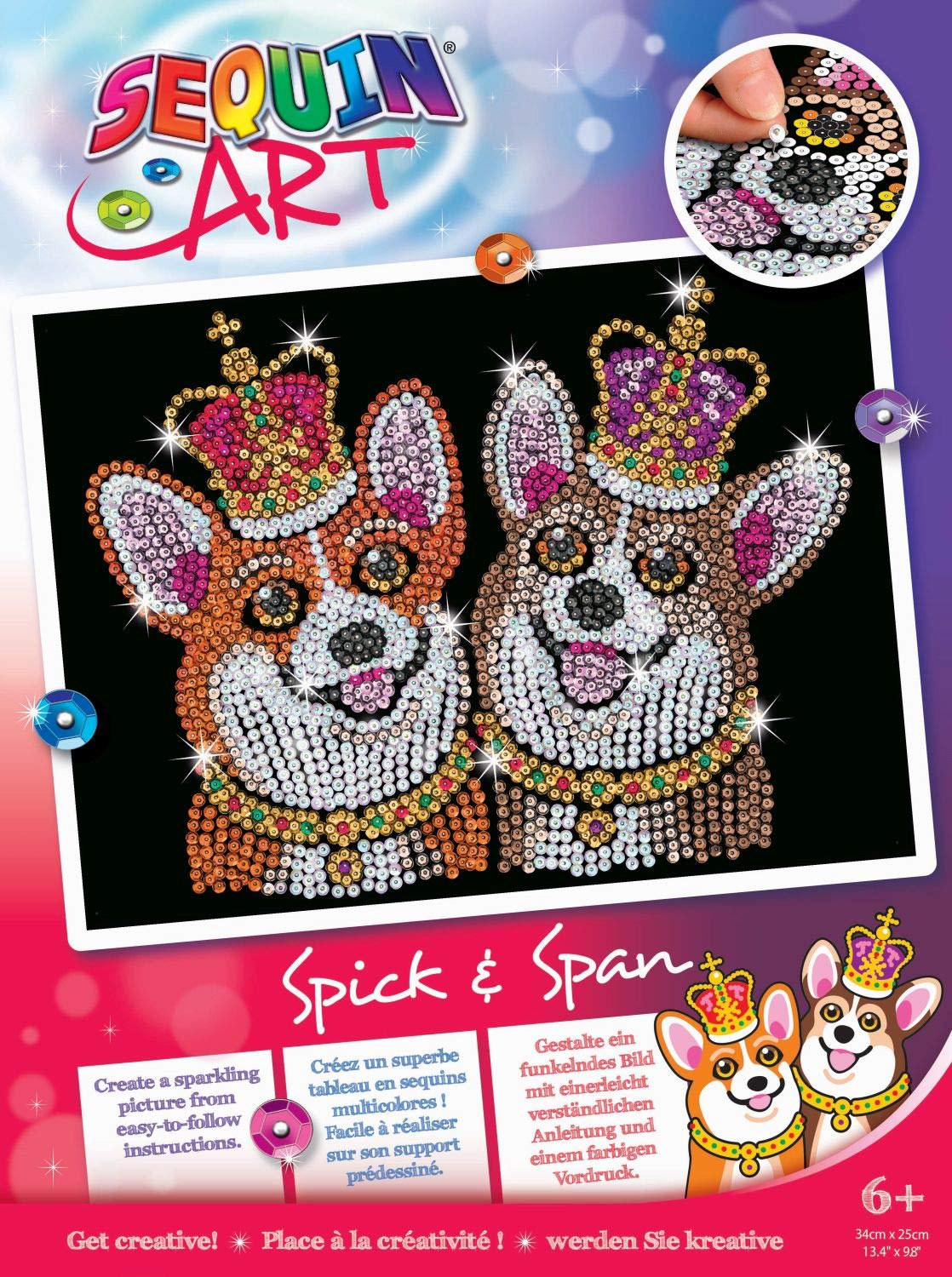 Mammut Spiel & GeschenkSequin Art Red SPICK Span The CORGIES Sparkling Arts and Crafts Kit