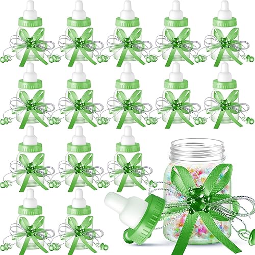 Miniatura 34 de Nuenen 48 botellas de leche para baby shower con cinta, botellas de plástico de oso para dulces, regalos de baby shower, revelación de género, Rosado