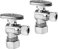 Vista 9 de Paquete de 10 válvulas de parada angular EFIELD de 1/2 pulgadas nominal (5/8 pulgadas de diámetro) de compresión x 3/8 pulgadas de diámetro