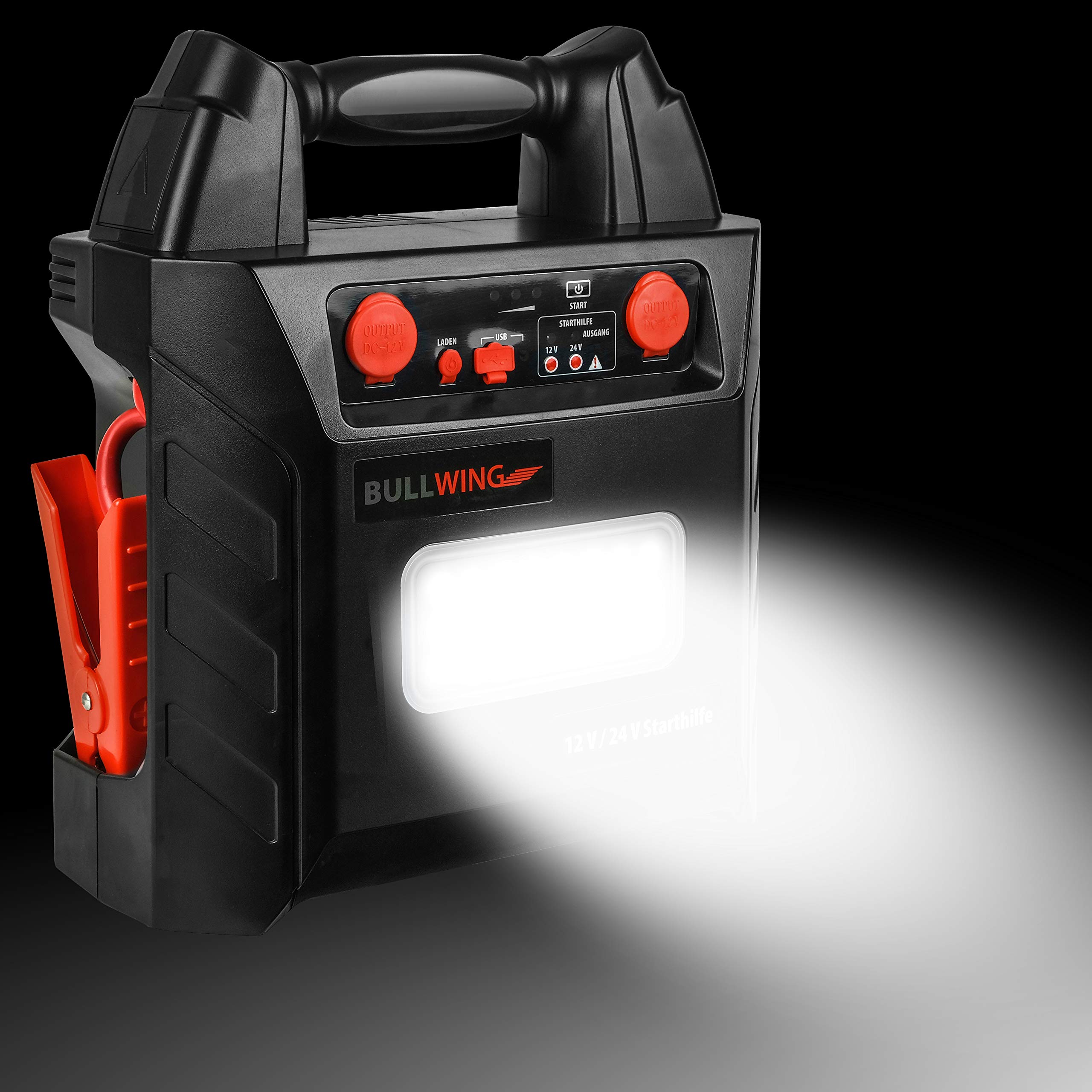 Bullwing Starthilfe Powerbank 24V LKW 900A Auto 12V 1800A