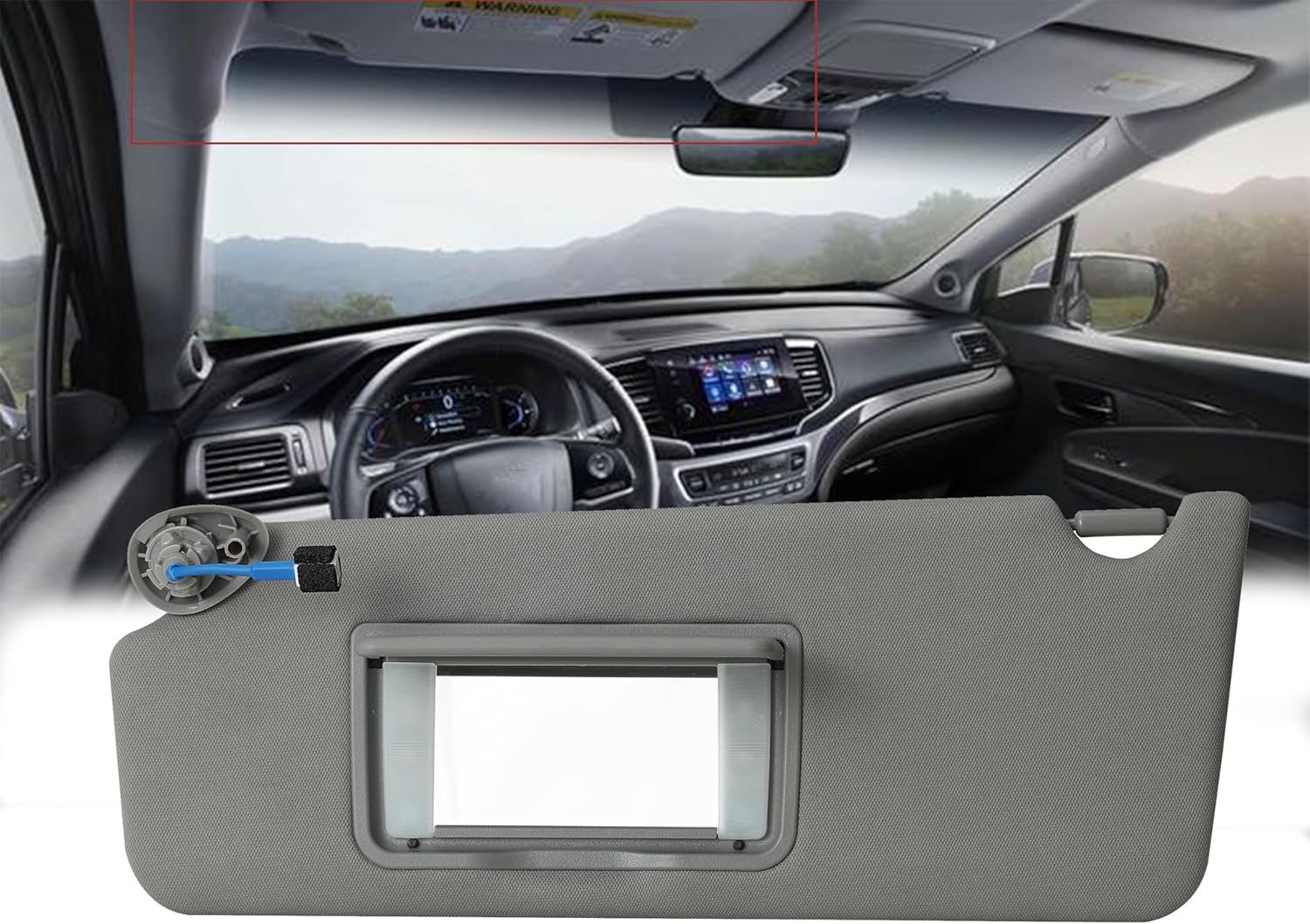 Driver Left Side Sun Visor Compatible with Honda Pilot 2017-2021 Honda Ridgeline 2018-2020 Replacement Sunshade # 83280-TG7-A12ZB (Gray, Driver Left Side)