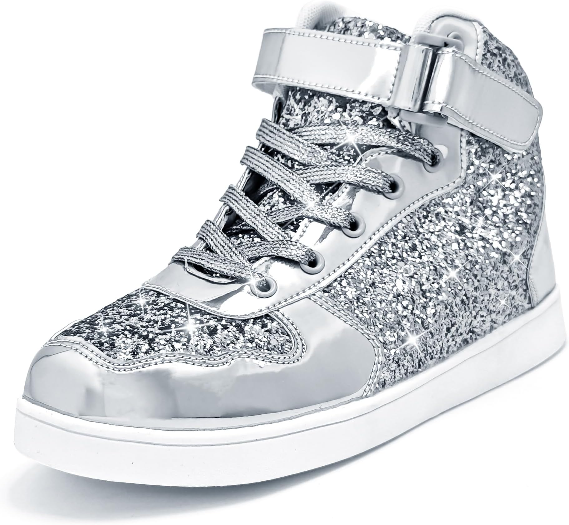 Glitter Shoes Kids High Top Sneakers for Boys Girls Gift Party Birthday Christmas Halloween