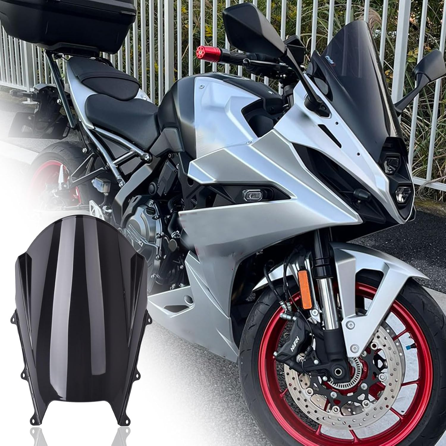 Motorcycle GSX8R Front Flyscreen Windshield Accessories fit for SU&ZU&KI GS X 8R GS X8R 2024 2025 Motorbike Wind Deflector Protector Windscreen (Black Smoke)