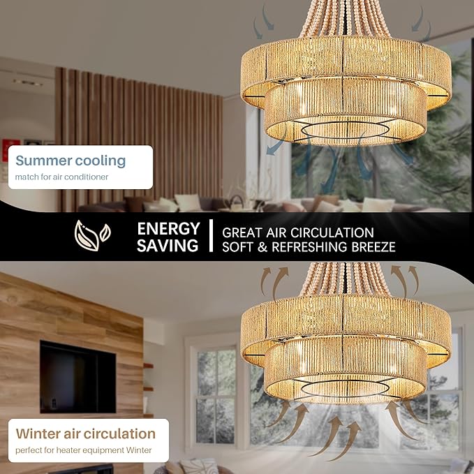 Ventilador de Techo 20'' Con Luz LED, Control Remoto y App, miniatura 5