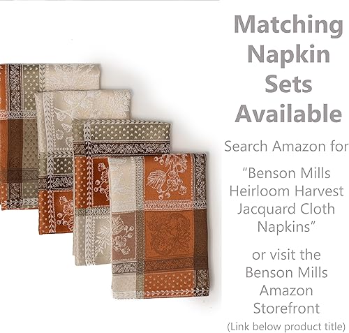 Miniatura 2 de Benson Mills Holiday Hollies - Mantel de tela jacquard teñida con hilo, para vacaciones, invierno y Navidad (60 x 120 pulgadas, rectangular, diseño