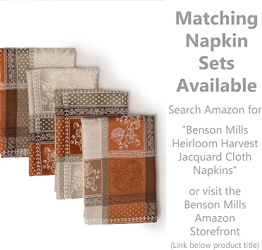 Benson Mills Heirloom Harvest Tablecloth (Terracotta 52x 70 Rectangular)