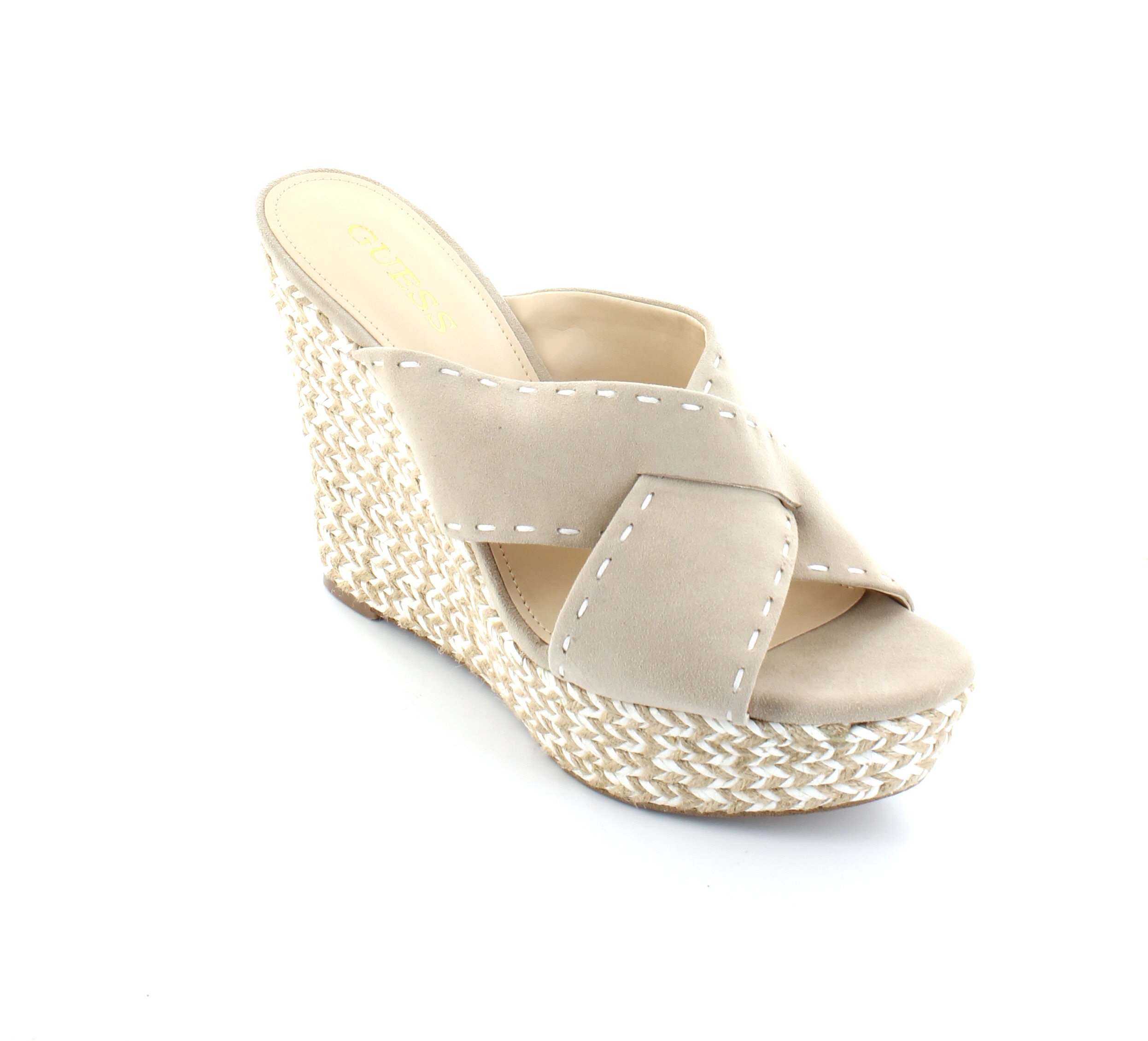 Guess Laine Womens Light Natural Suede Open Toe Fashion Wedge Sandals
