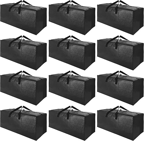 Miniatura 8 de SWEET DOLPHIN Paquete de 6 bolsas de mudanza extra grandes con cremalleras fuertes y asas de transporte, bolsa de almacenamiento resistente para