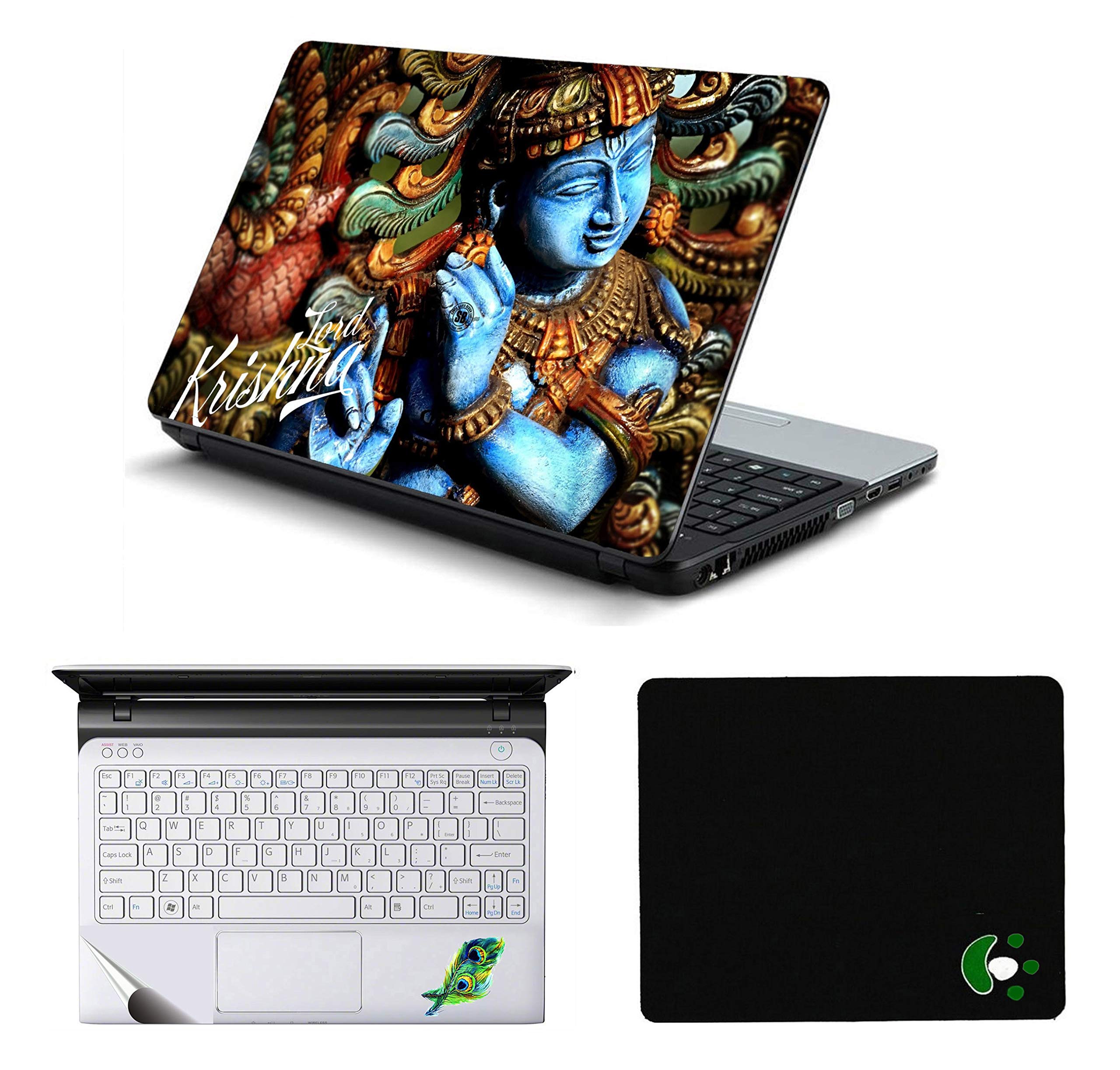 Namo Arts Laptop Accessories Combo 15.6 Shri Krishna Laptop Skin Sticker, Mouse Pad and Palmrest Skin for HP-Dell-Lenovo-Acer-Asus Laptops || Notebooks (B07MTQ3GNG) Amazon Price History, Amazon Price Tracker