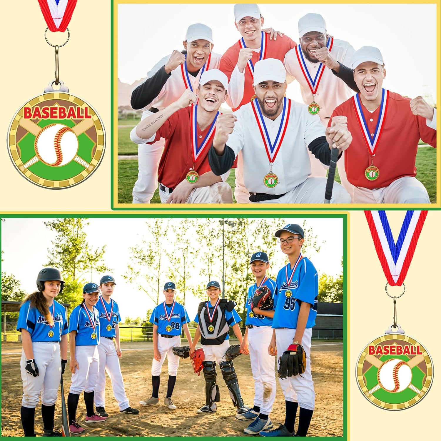 Remuuly 20 Pcs Award Medals Bulk 2 Inch Metal Trophy Medals with Neck Ribbons Winner Team Awards for Sports Competitions Game Celebration Prize Gift Souvenir