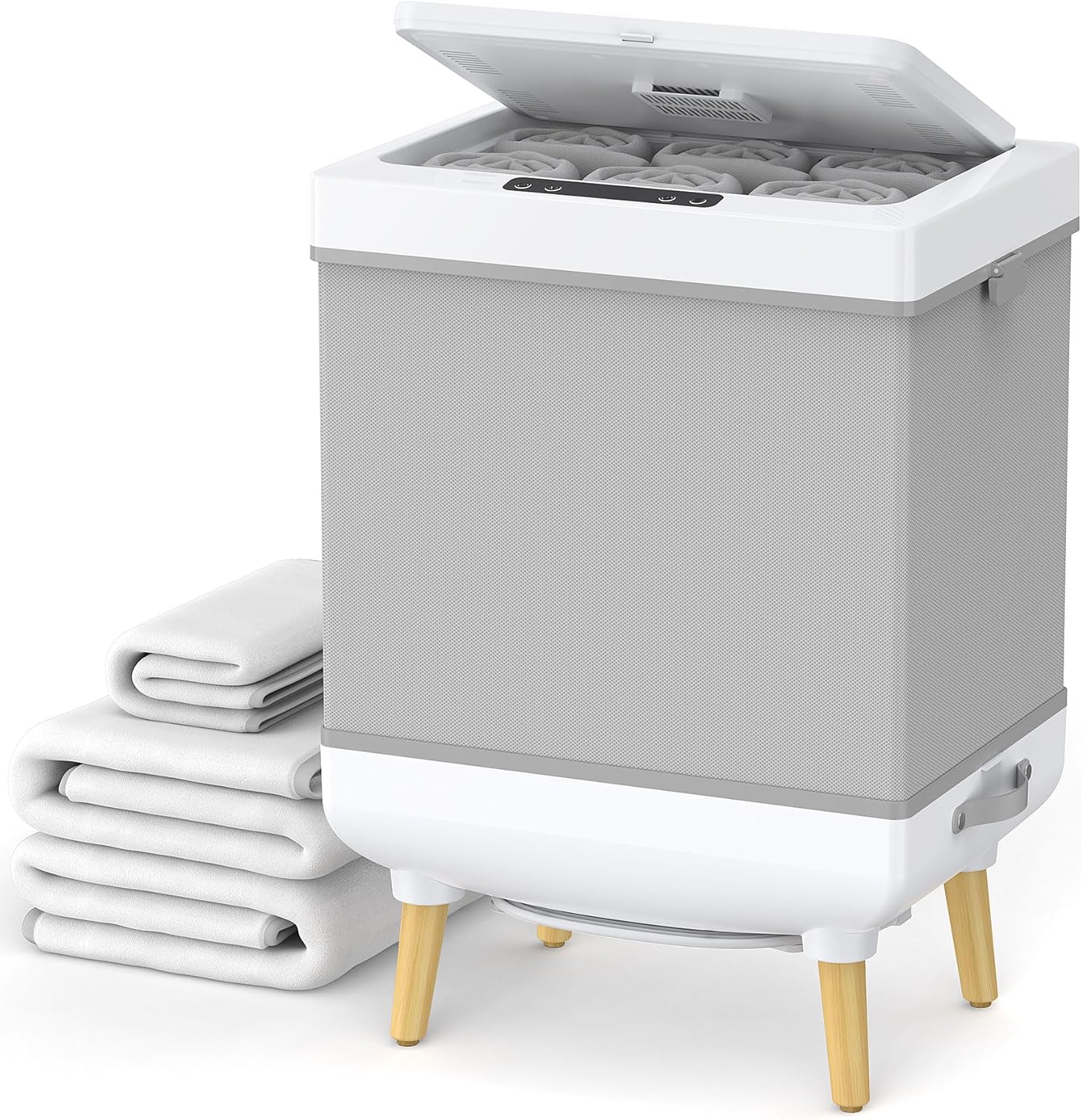 2025 Large Towel Warmer with 35L Capacity, Foldable Towel Warmer Bucket for Bathroom Fit Oversized Towels Bathrobes Blankets