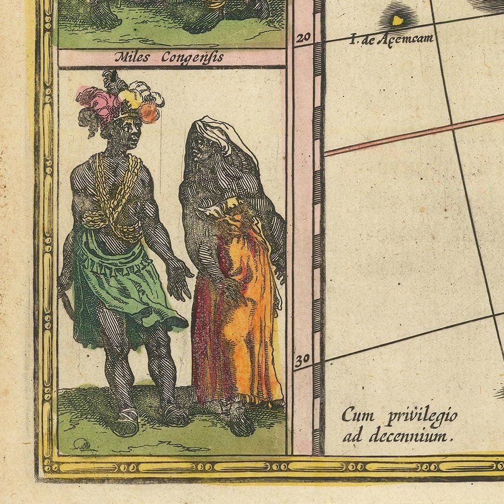 Old World Map of Africa | Africae nova descriptio by Willem Janszoon Blaeu circa 1630 | Art Print Poster Vintage Wall Decor (PolyPro Paper, 18 x 24 inches)