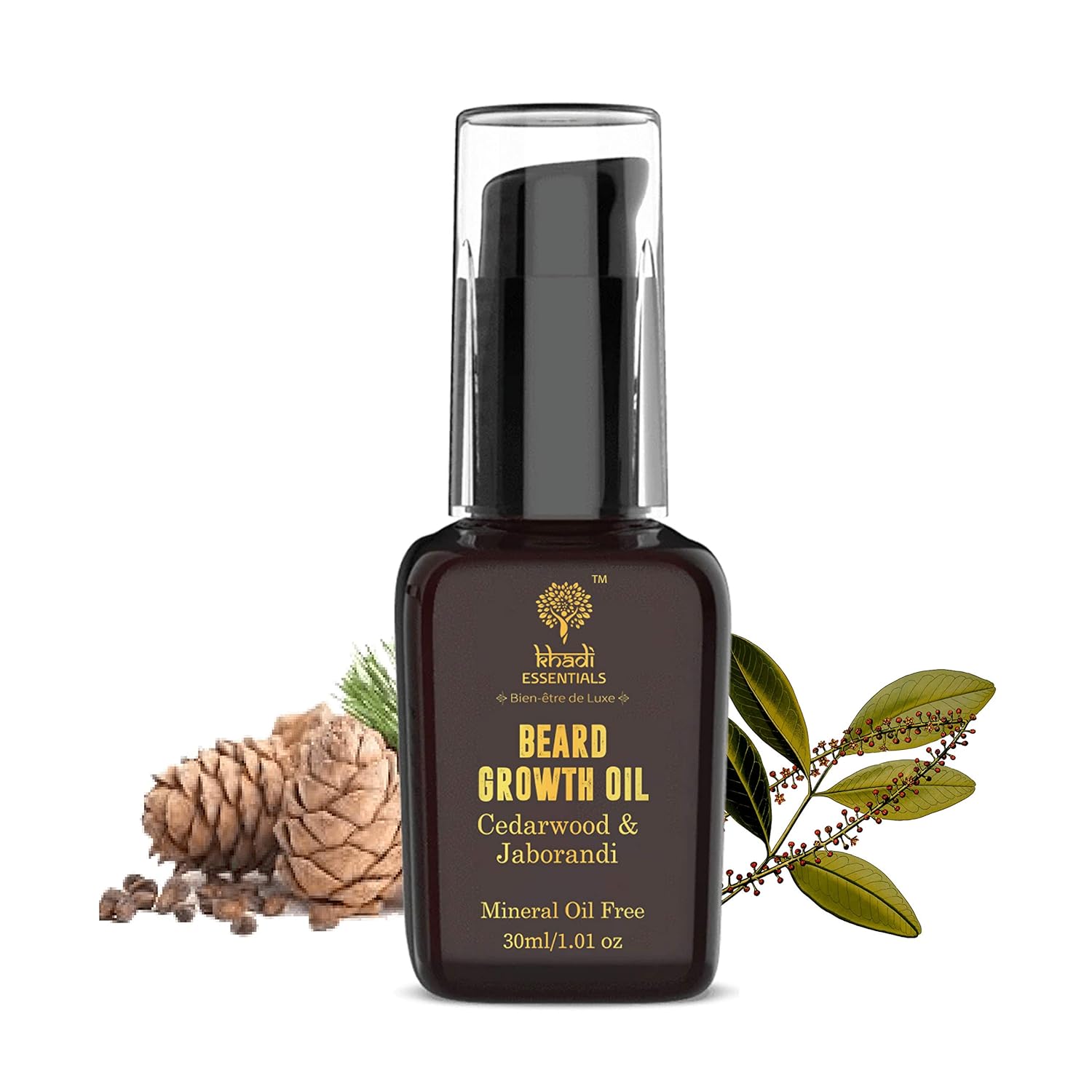 Khadi Essentials Beard Growth Oil with Swiss Active, Cedarwood and