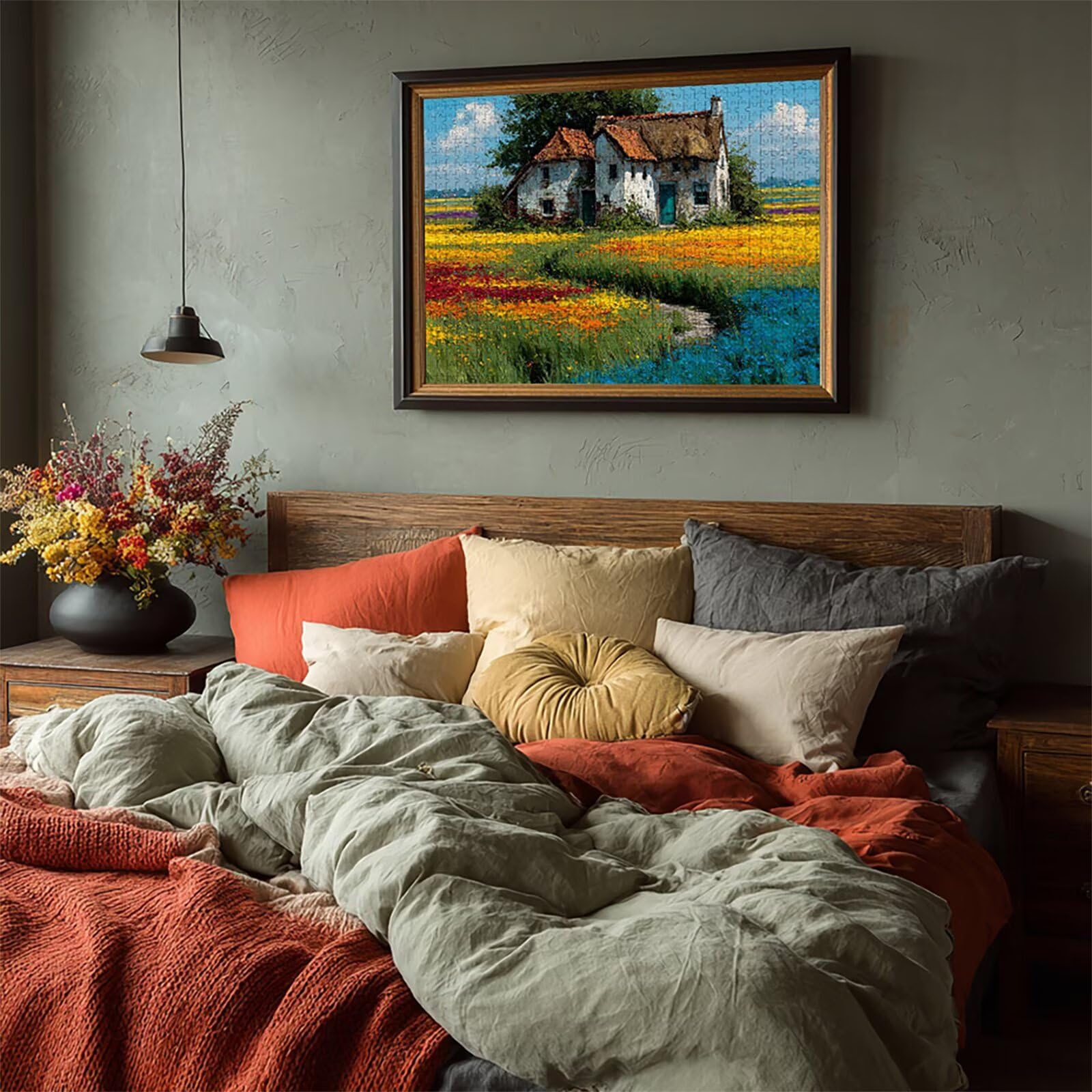 Puzzle Drewniany Domek, Krajobraz Puzzle 6000 elementów dorosłych z pudełkiem 179 x 105 cm, rodzinny wypoczynek, gra edukacyjna najwyższej jakości puzzle wyzwanie, dla nastolatka, letnie prezenty, 1