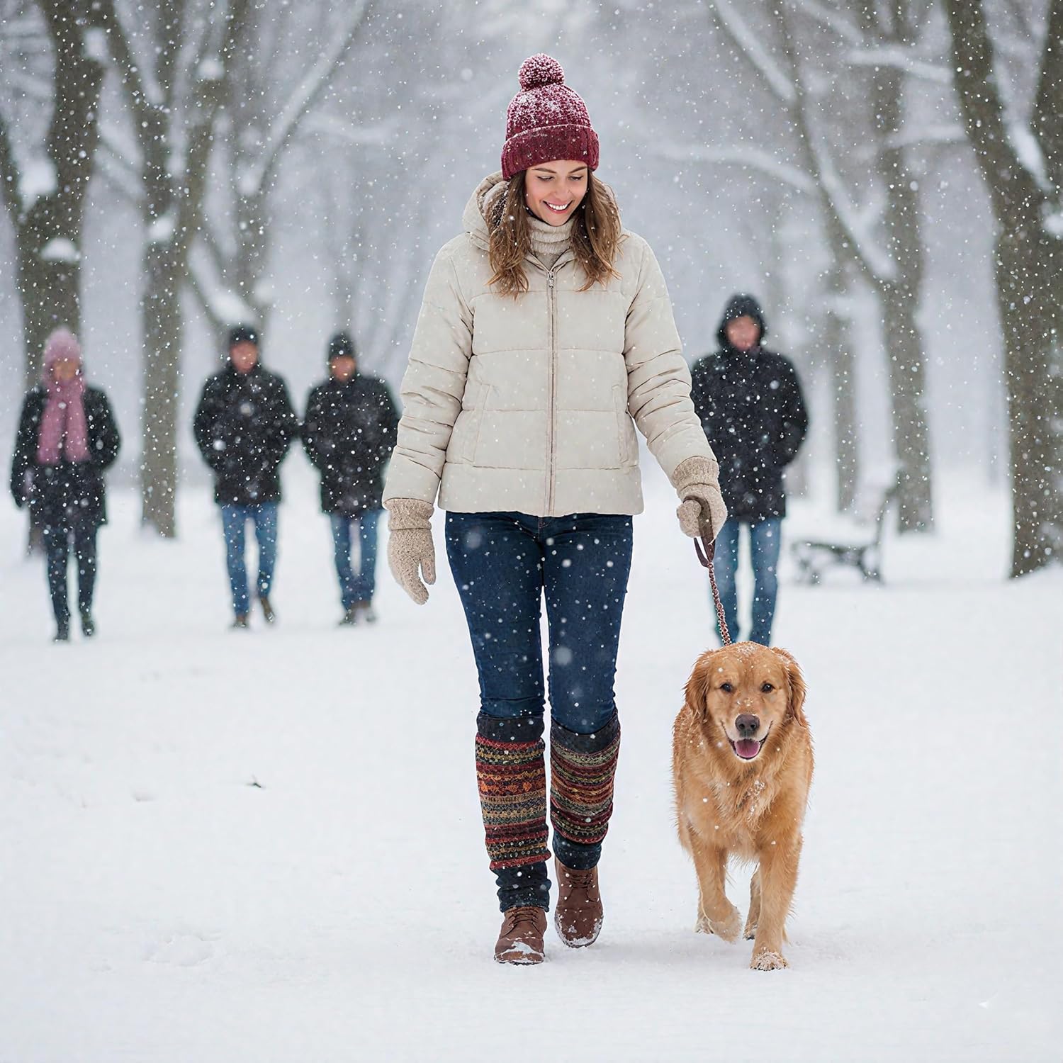 HUAMULAN Women Long Leg Warmers Winter Bohemian Cover Boot Cuffs Knit Crochet Over Knee Christmas Boho - Image 6