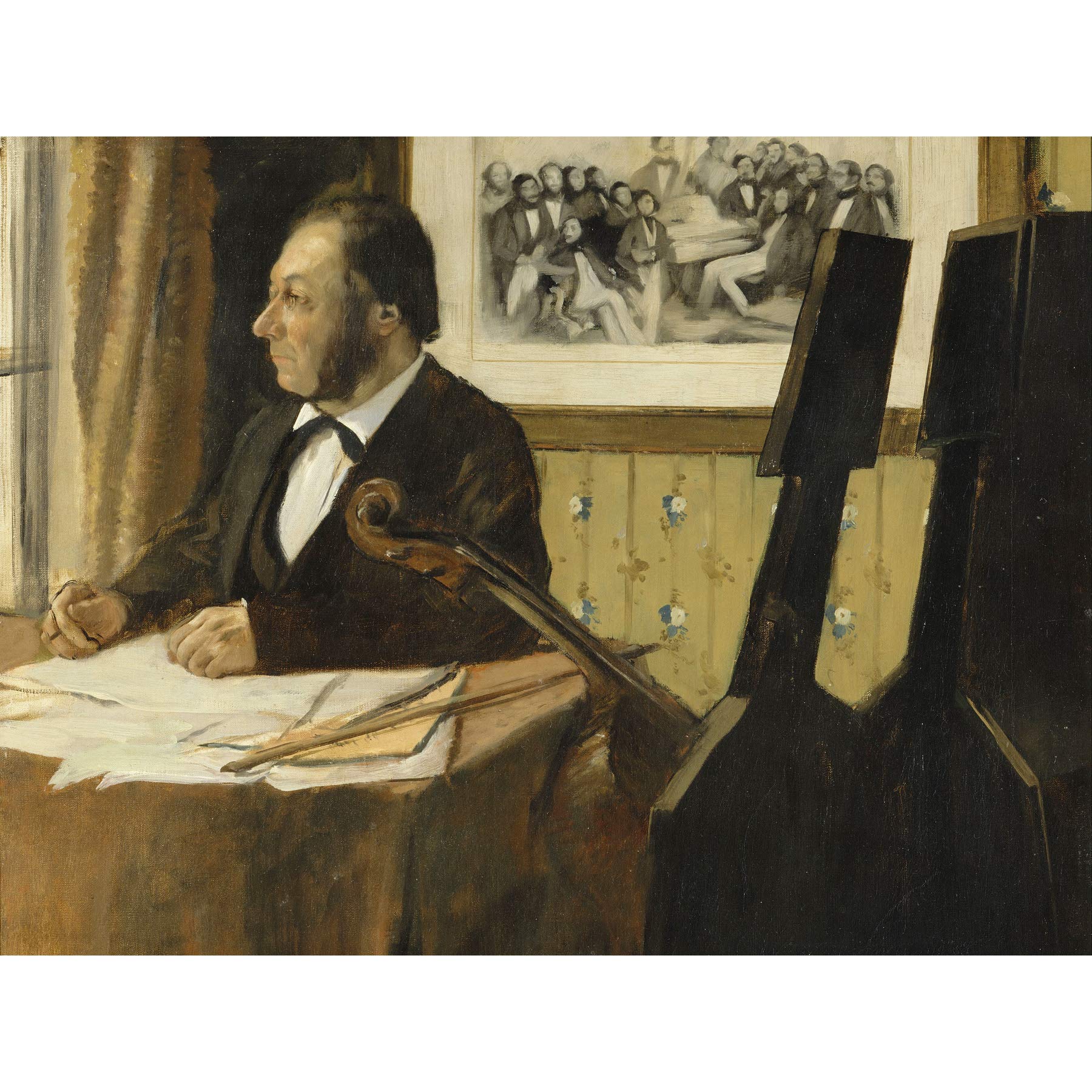 Edgar Degas The Cellist Pilet Large Wall Art Print Canvas Premium Poster Mural