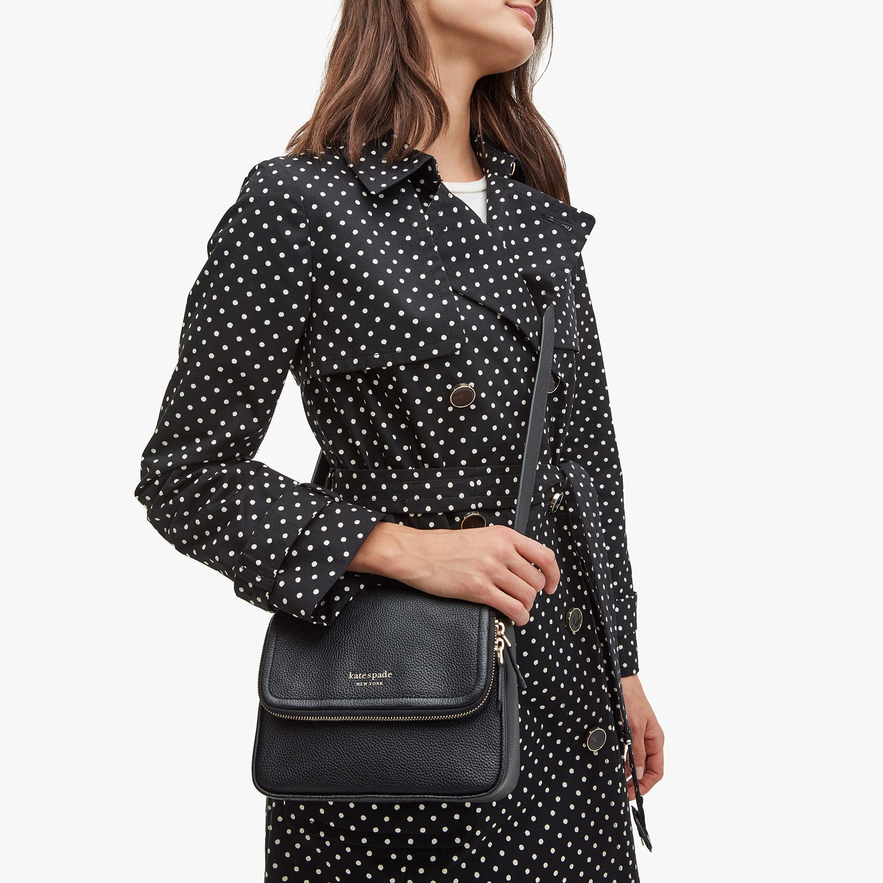 kate spade new york Run Around Large Flap Crossbody Black