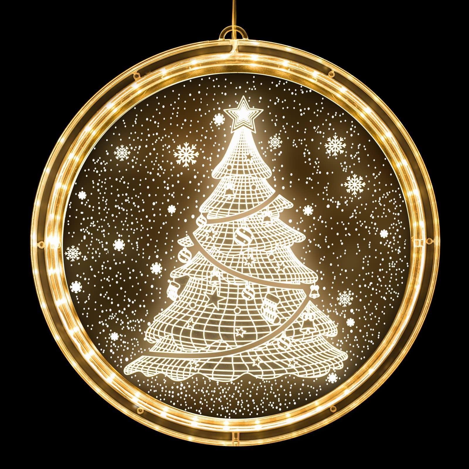 Weihnachten Dekorative Fenster Licht Warmweiß Hängende Weihnachtsbeleuchtung 3D Weihnachtsbaum Hintergrund Weihnachtsdeko Lichter für Innen Weihnachtsfeier Party Terrasse Christmas Decoration
