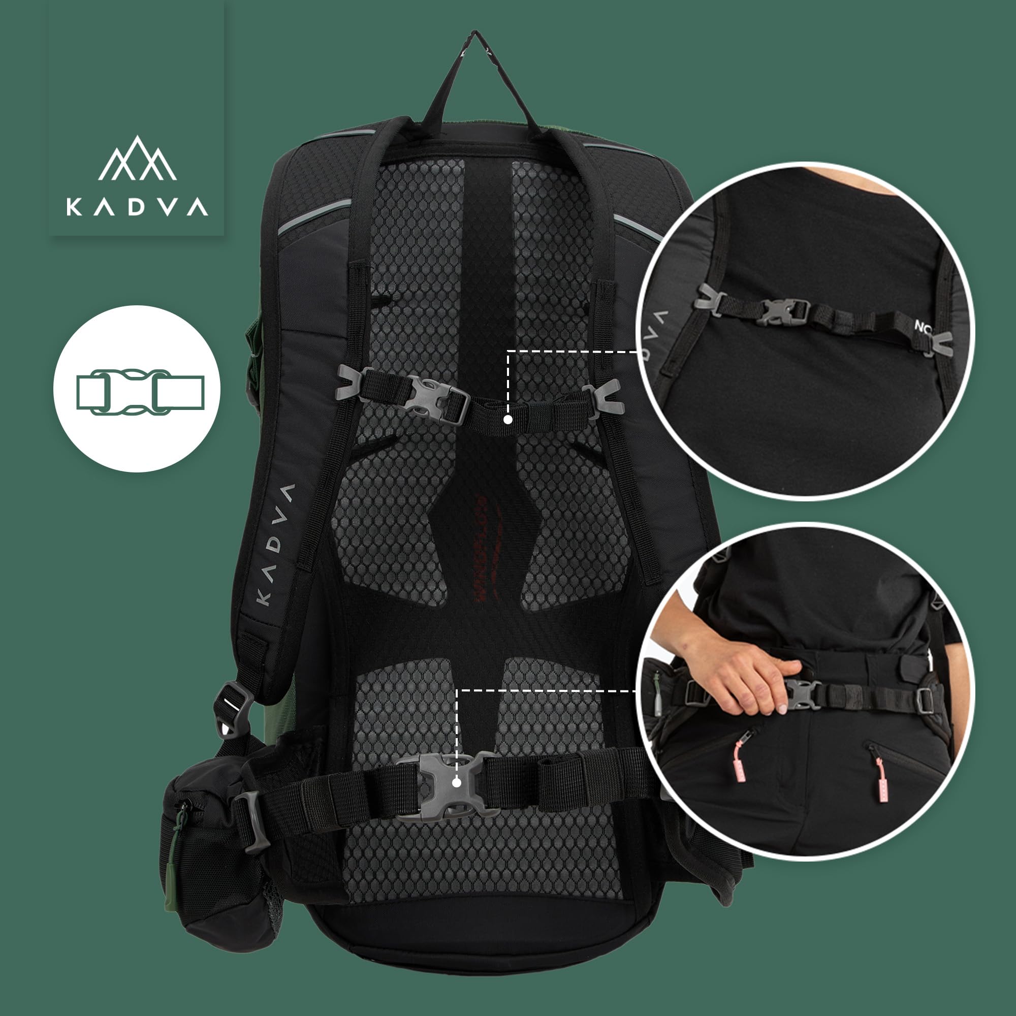 KADVA Escapada Mochila de senderismo para exteriores Unisex adulto