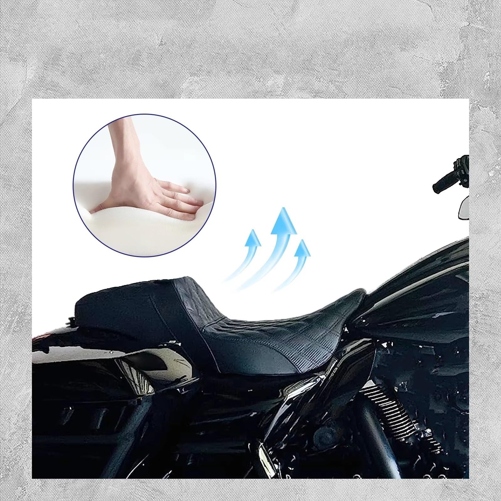 Sitzkissen Motorrad Fahrer Beifahrersitz Reiter Sattel Sozius Kompatibel Mit Touring Für Electra Für Street Glide Road King FLTRX 2009-25