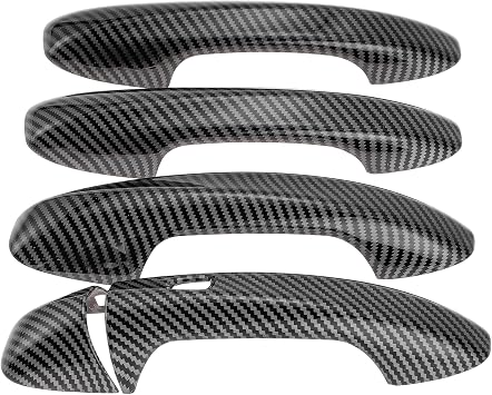 Exterior Door Handle Cover Trim Door Handle Cover for Mercedes-Benz C Class W205 2015-2021 Smart Carbon Fiber Black 1Set