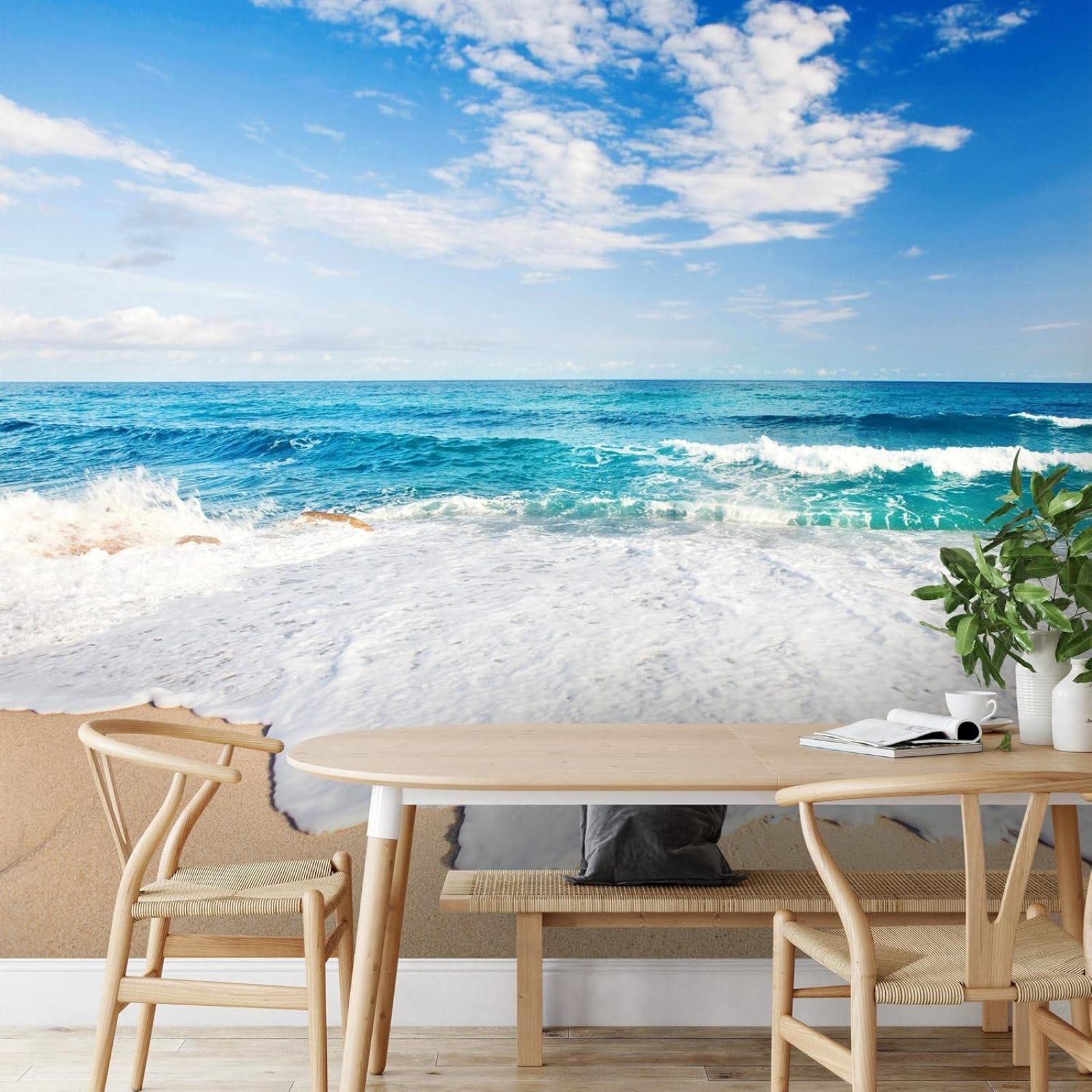 Kfjhgbdshhj 3D Mural Photo Mural-Wallpaper Sea Fleece Living Room Bedroom Office Corridor Decoration Murals Modern Wall Decoration,400Cmx280cm Poster - Wall Sticker - Frameless Picture