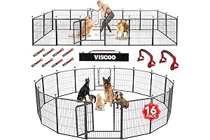 16 Panel Dog Playpen, Indoor Outdoor Pet Fence Play Pen