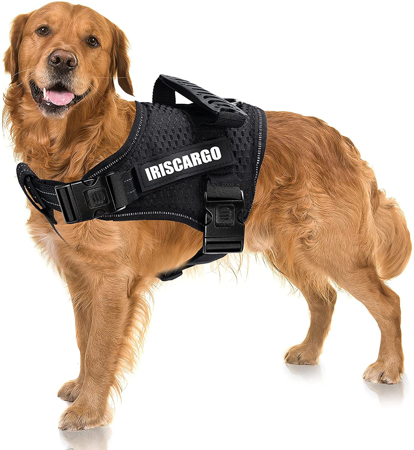 SZMDLX No Pull Dog Harness, Dog harness, Adjustable pull-free dog harness, reflective breathable soft mesh lightweight easy to control outdoor training walking [New Version] (L)