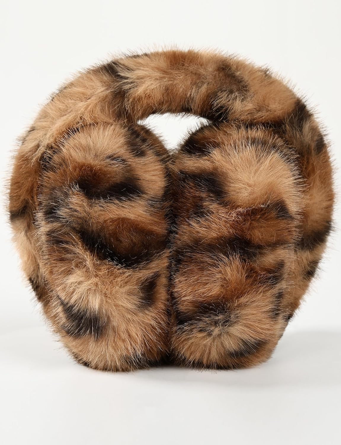 Buauty Womens Leopard Ear Muffs, Soft Winter Ear Covers Foldable Fluffy Ears Headband Warmers for Cold Weather - Image 2