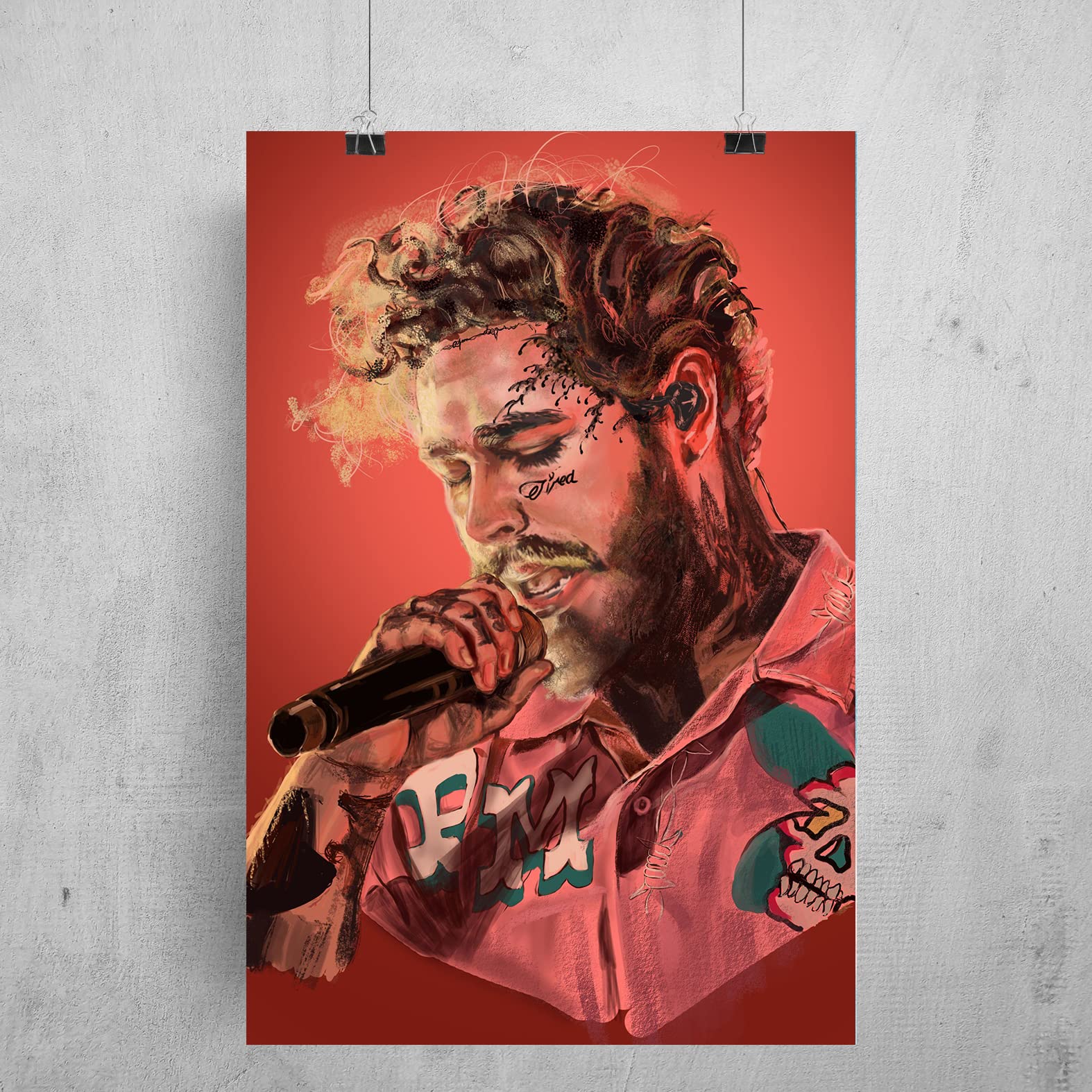 REDCLOUDREDCLOUD Trending Post malone painting wall poster