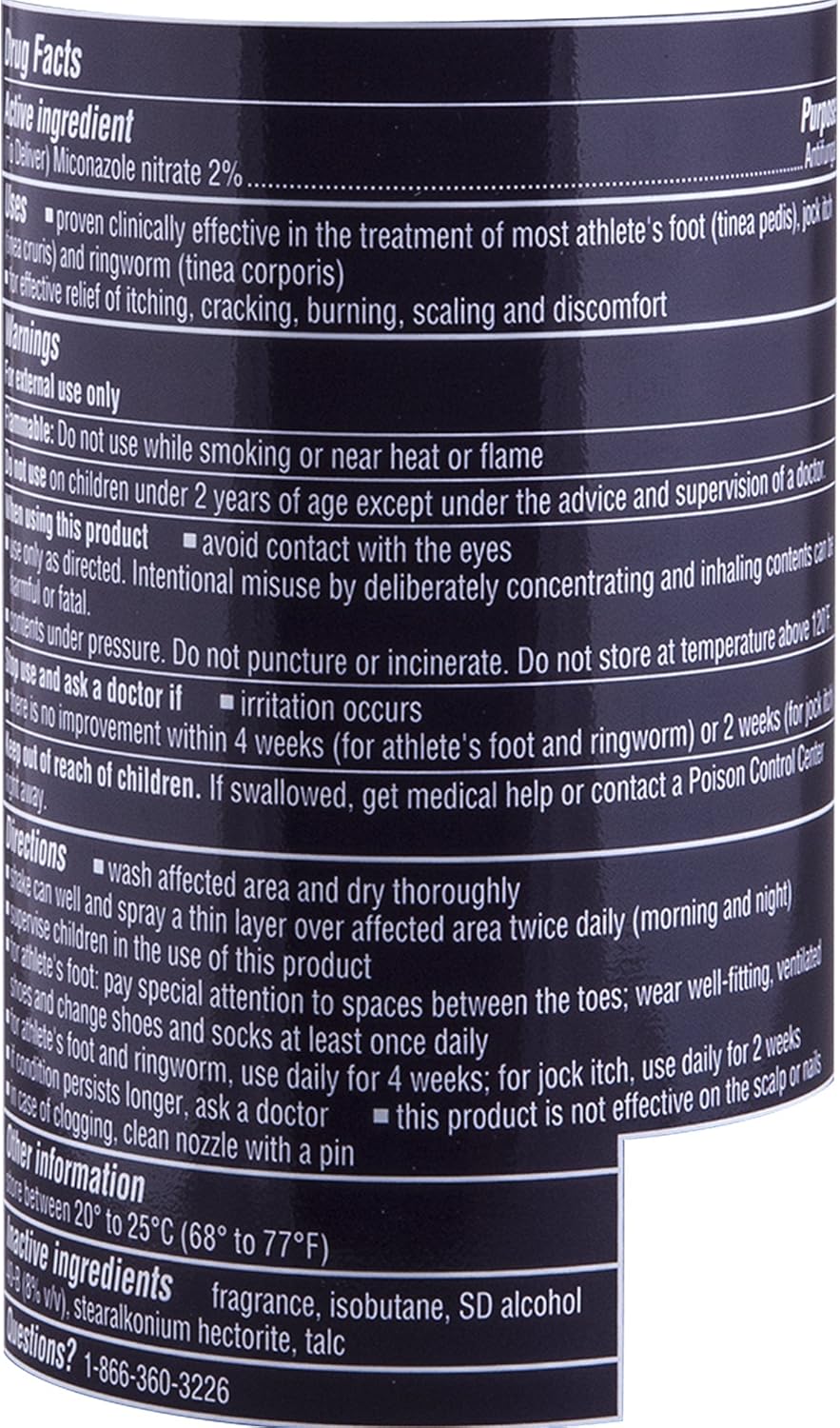Lotrimin AF Athlete's Foot Deodorant Antifungal Powder Spray, Miconazole Nitrate 2%, Clinically Proven Effective Antifungal Treatment of Most AF, Jock Itch & Ringworm, 4.6 Ounces Spray Can (Pack of 3) : Health & Household