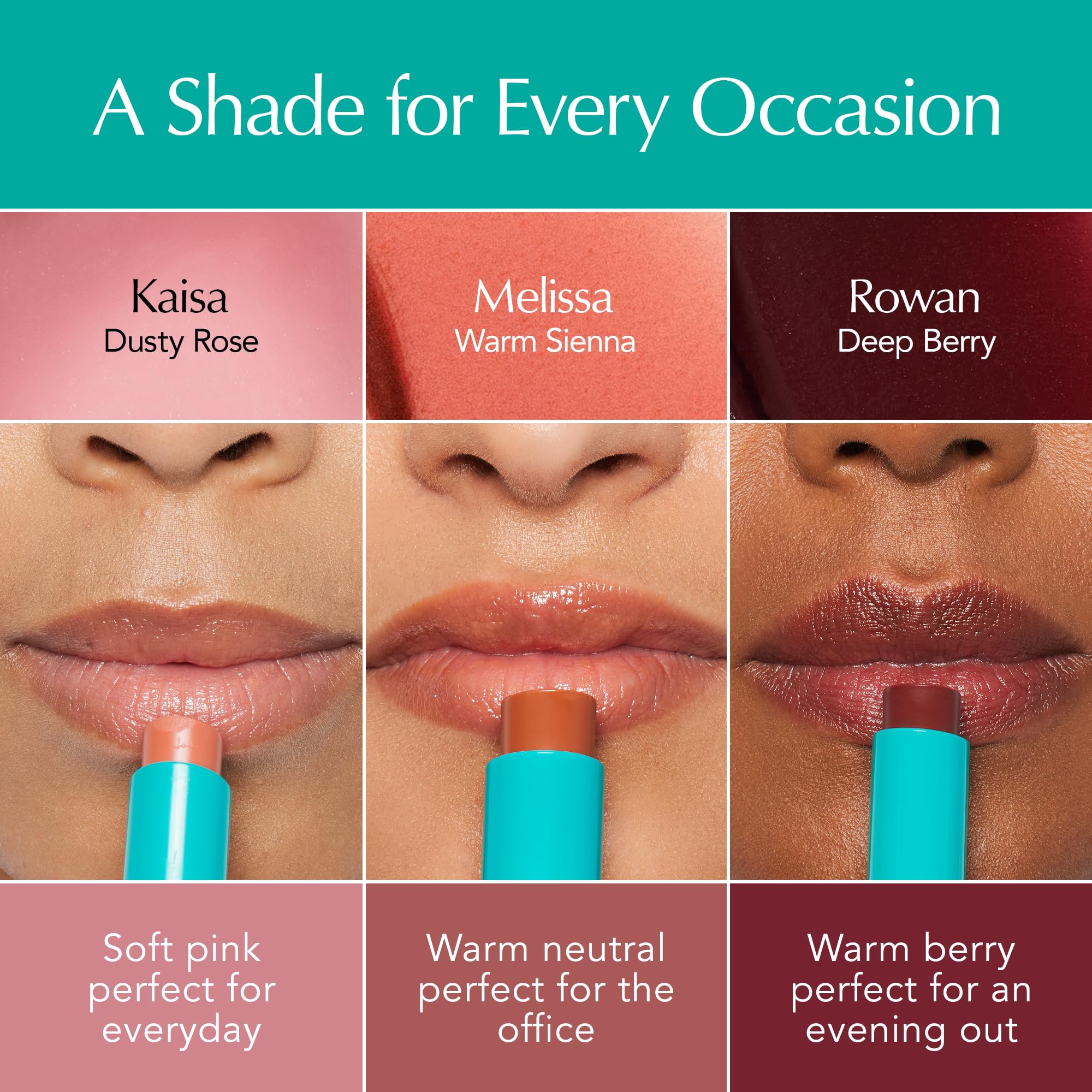 Thrive Causemetics Sheer Strength Lip Tint Trio with Makeup Bag