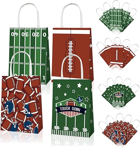 12 bolsas de fiesta de fútbol, bolsas de golosinas de fútbol para niños, bolsas de dulces de fútbol ideales para suministros de fiesta de fútbol,