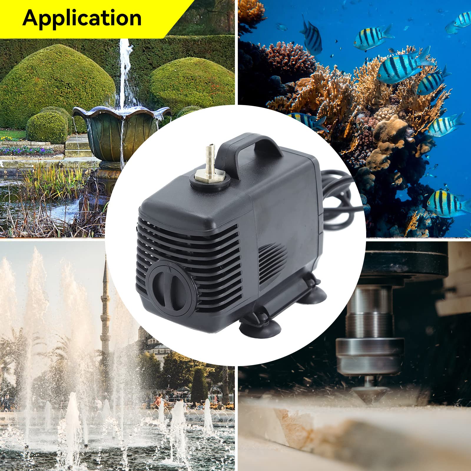 RATTMMOTOR CNC Bomba de agua 80 W 220 V 3,5 m Bomba sumergible 3500 L/H para router CNC 3 kw/2,2 kw/1,5 kW/0,8 kW motor de husillo máquina de grabado de refrigeración