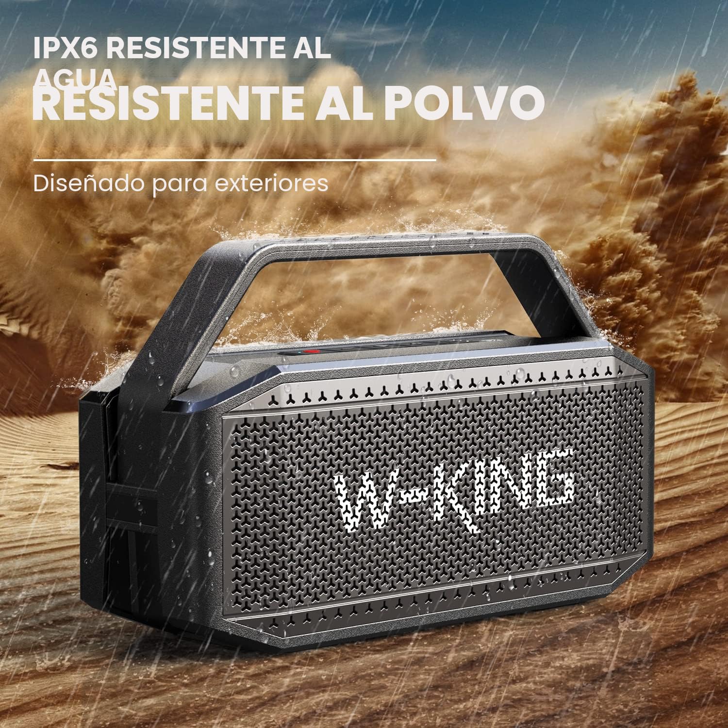 W-KING 100W MAX 60W RMS Altavoz Bluetooth Potente, Bajo Profundo, 40h de Reproducción, Portátil Exterior Impermeable Speaker Bluetooth con Manos Libres, AUX, Banco de energía, EQ, NFC, Tarjeta TF