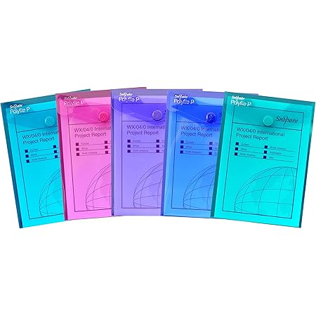 ARK Carry File Popper Wallet File With Press Stud Closure [Pack Of 5] (Clear, A | UK - View #3
