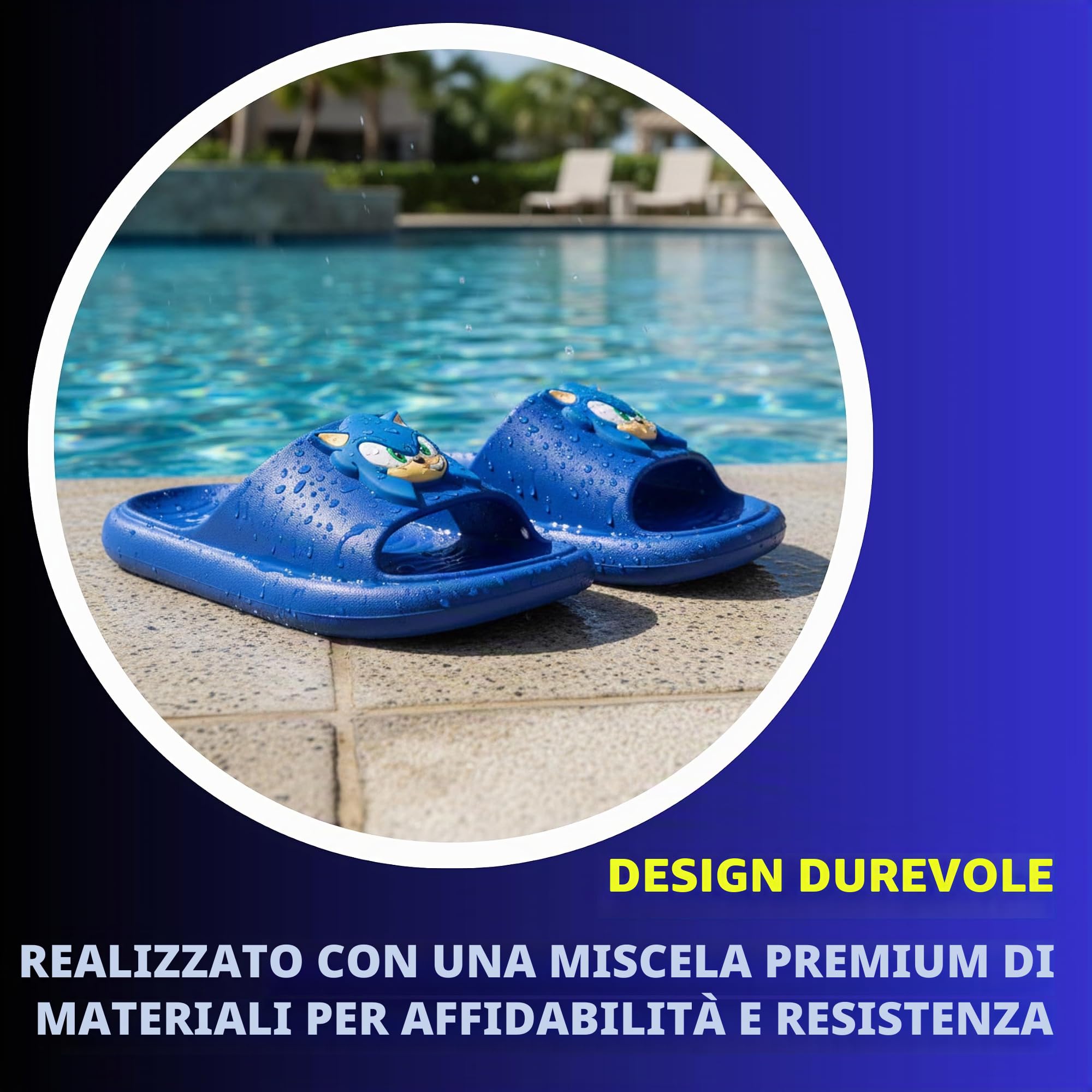 Sonic The Hedgehog Sandali per Bambino, Sandali Estivi Regalo per Ragazzi, Taglie EU 26 alla 33