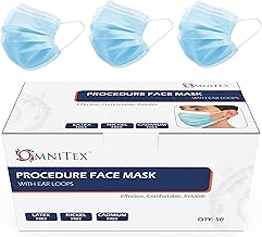 Omnitex British Brand 50pk 3ply Premium Type II Disposable Surgical Face Mask | EN14683 98% Filtration Medical Grade Type 2 with Ear Loops